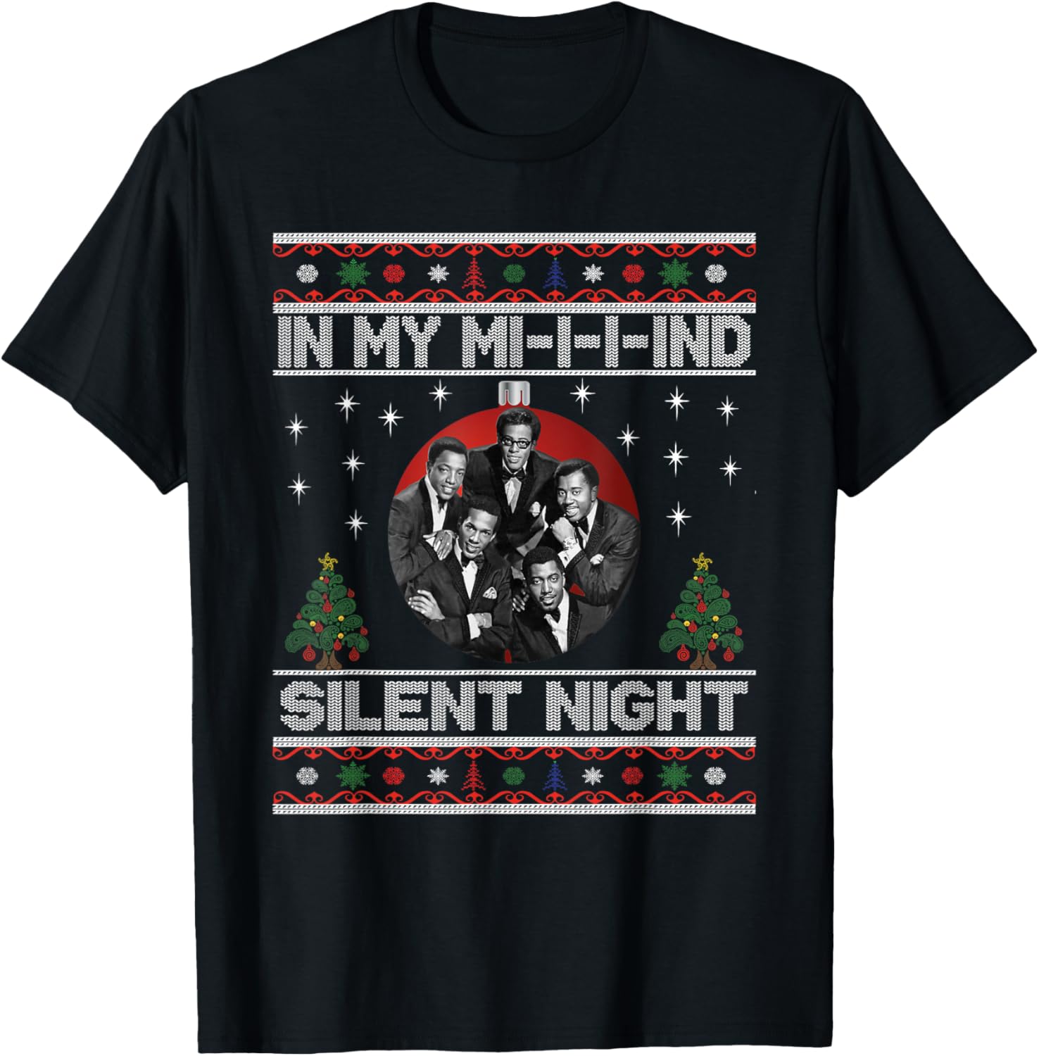 In My Mind Silent Night Ugly Christmas Xmas Sweater Top