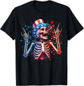 Party In The Usa Rock Hand July 4Th Funny American Skeleton