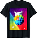 Cat in Space holding colorful yarn