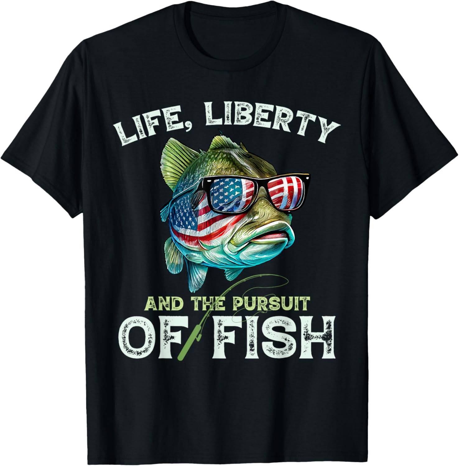 Bass Fish Fishing 4Th Of July Fish American Flag Bass Dad