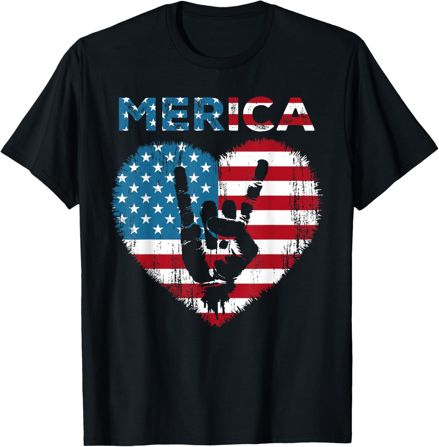 Merica Rock Sign 4Th Of July American Flag Usa Men Women
