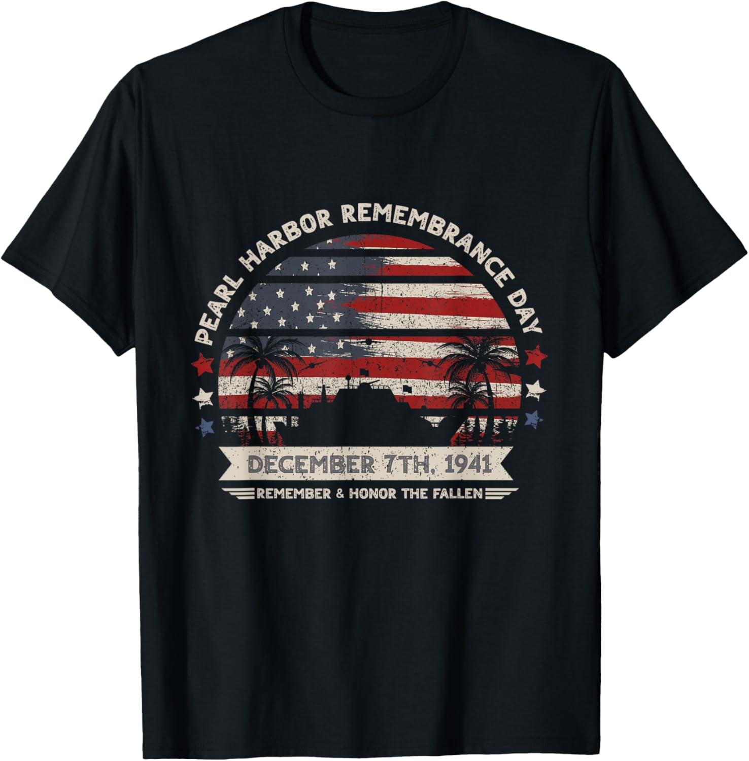 Vintage Hawaii Usa Flag Tee Pearl Harbor Memorial Day Gift