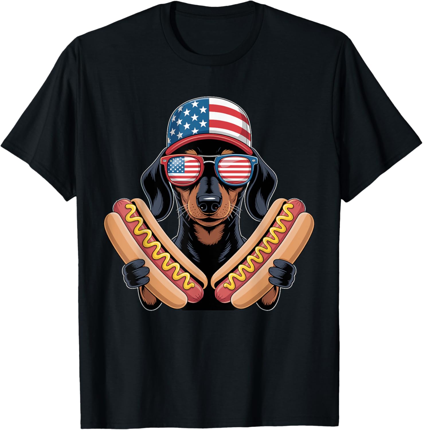 Funny Patriotic Dachshund 4Th Of July Hotdog American Flag