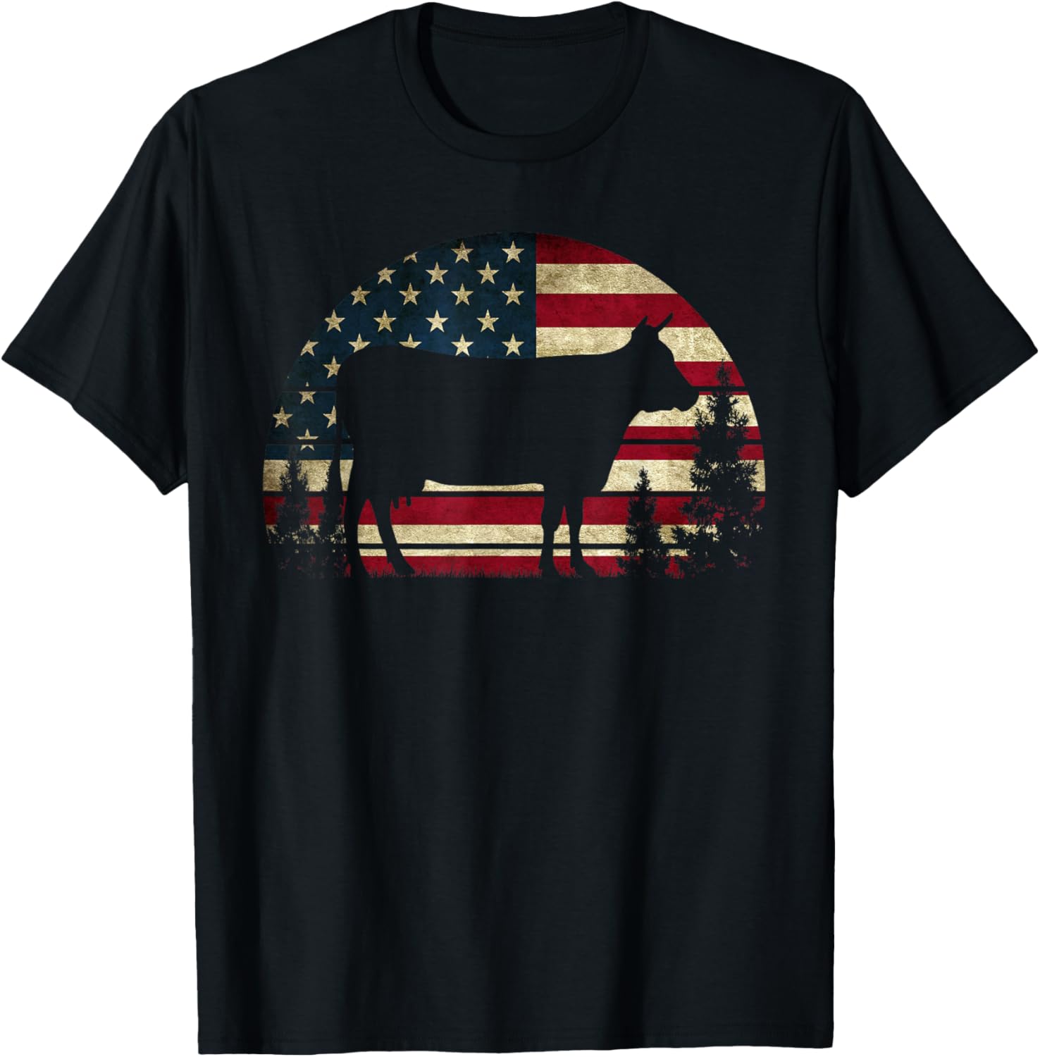 4Th Of July Patriotic Cow American Usa Flag Funny Cow Lover