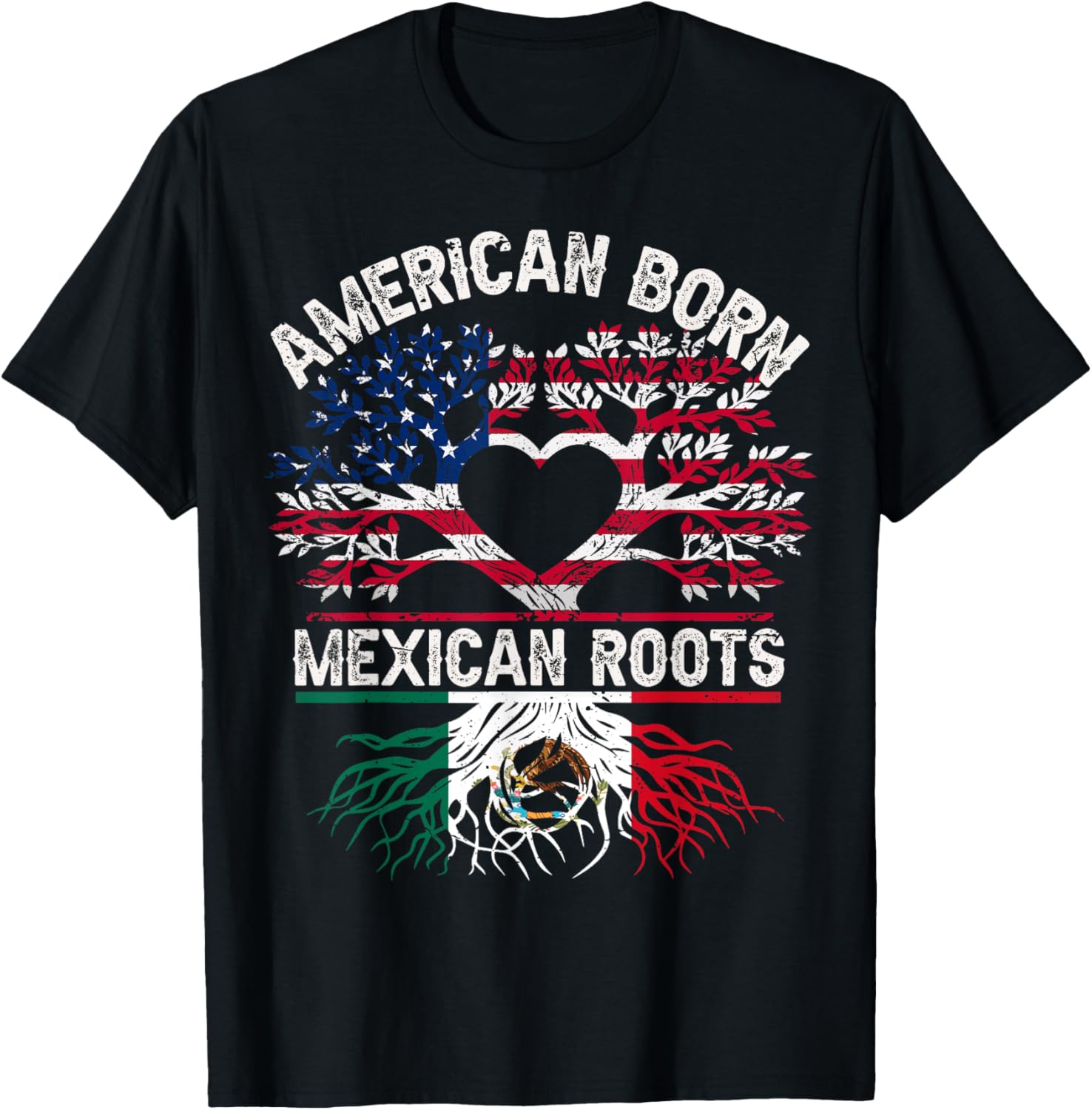 American Born Mexican Roots Flag Tree Mexico Usa Heritage