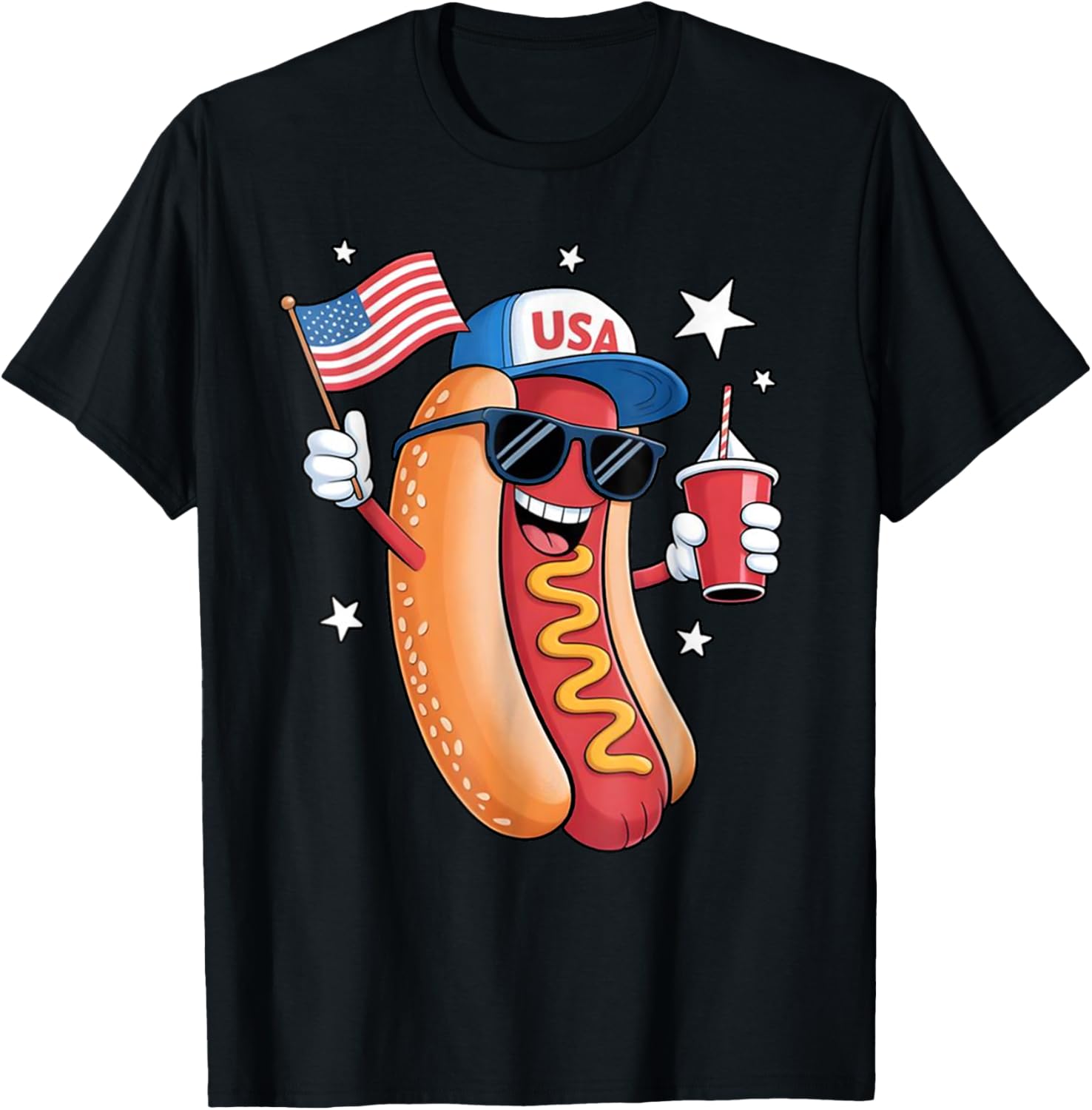 4Th Of July Hotdog Funny Fourth Of July Patriotic Usa Flag