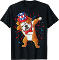 Dabbing English Bulldog 4Th Of July T Shirt Men Usa Flag