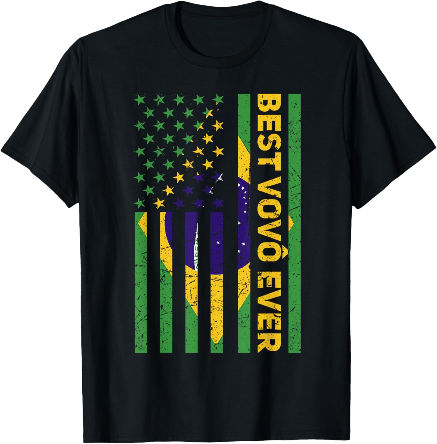 Best Vov Brazil American Flag Retro Brasilian Grandpa