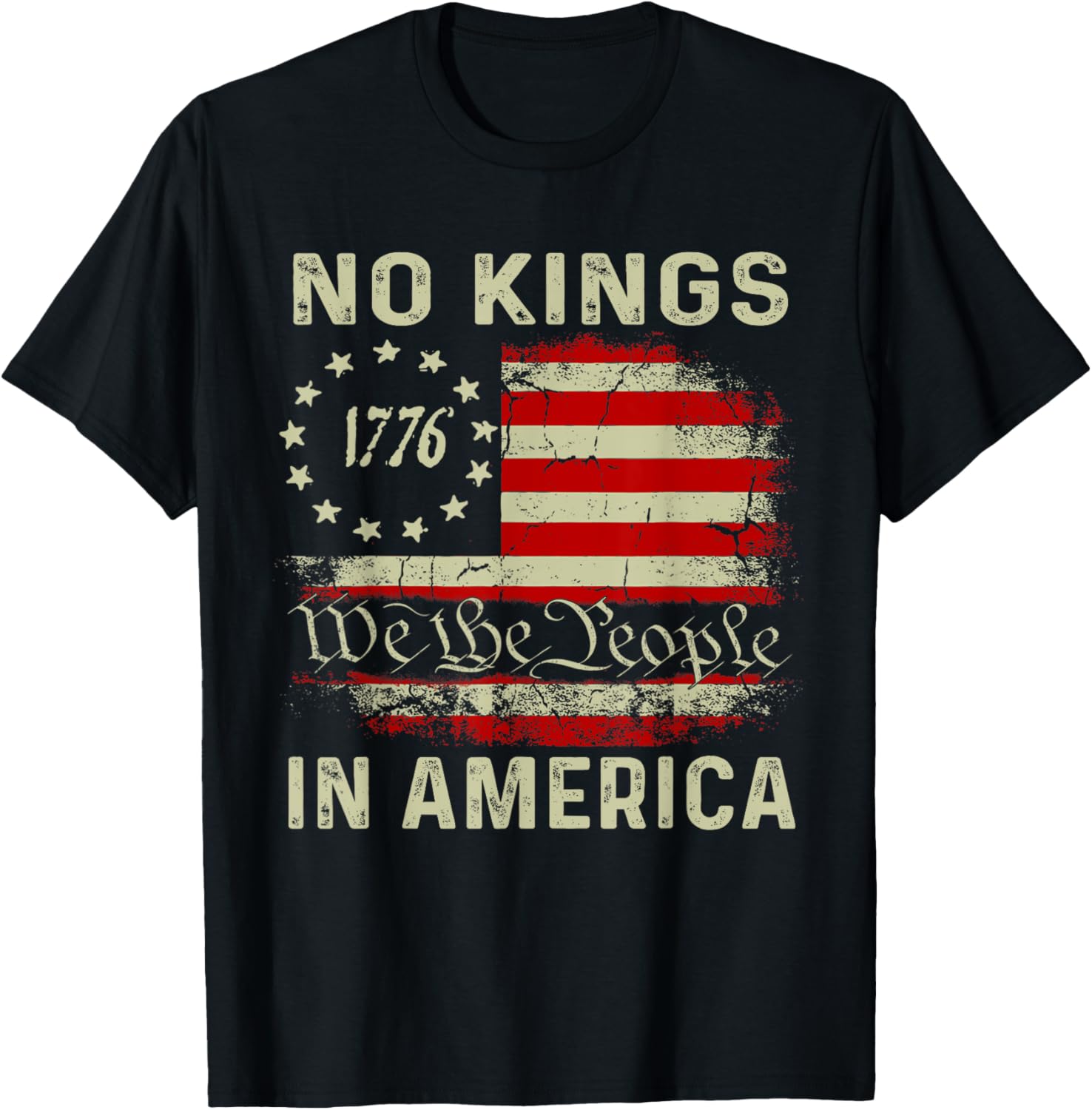 Retro No Kings In America Usa Flag We The People 4Th Of July
