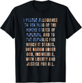 Usa Pledge Of Allegiance 4Th Of July Distressed Retro Tee