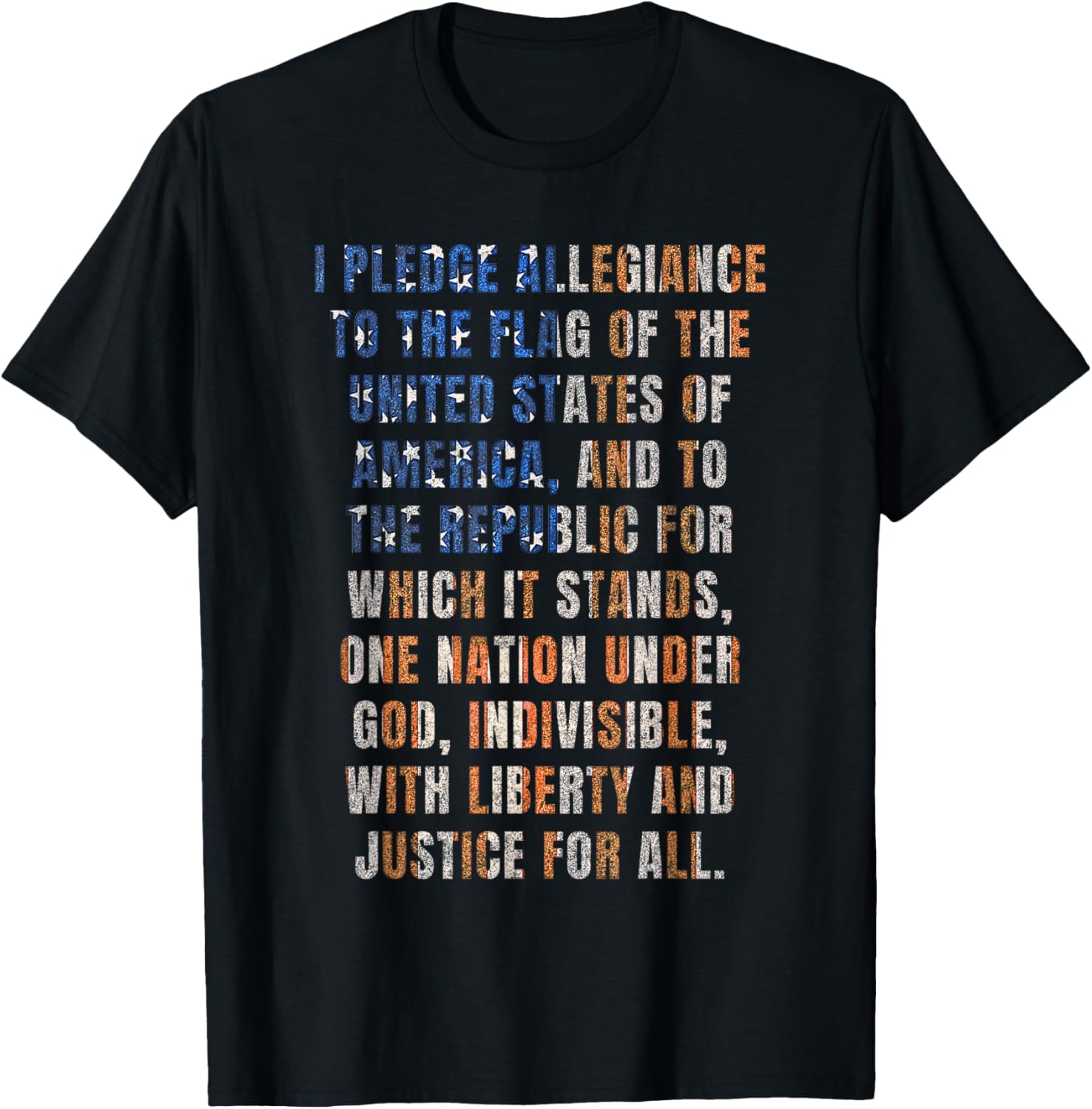 Usa Pledge Of Allegiance 4Th Of July Distressed Retro Tee
