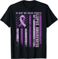 In May We Wear Purple Lupus Awareness American Flag