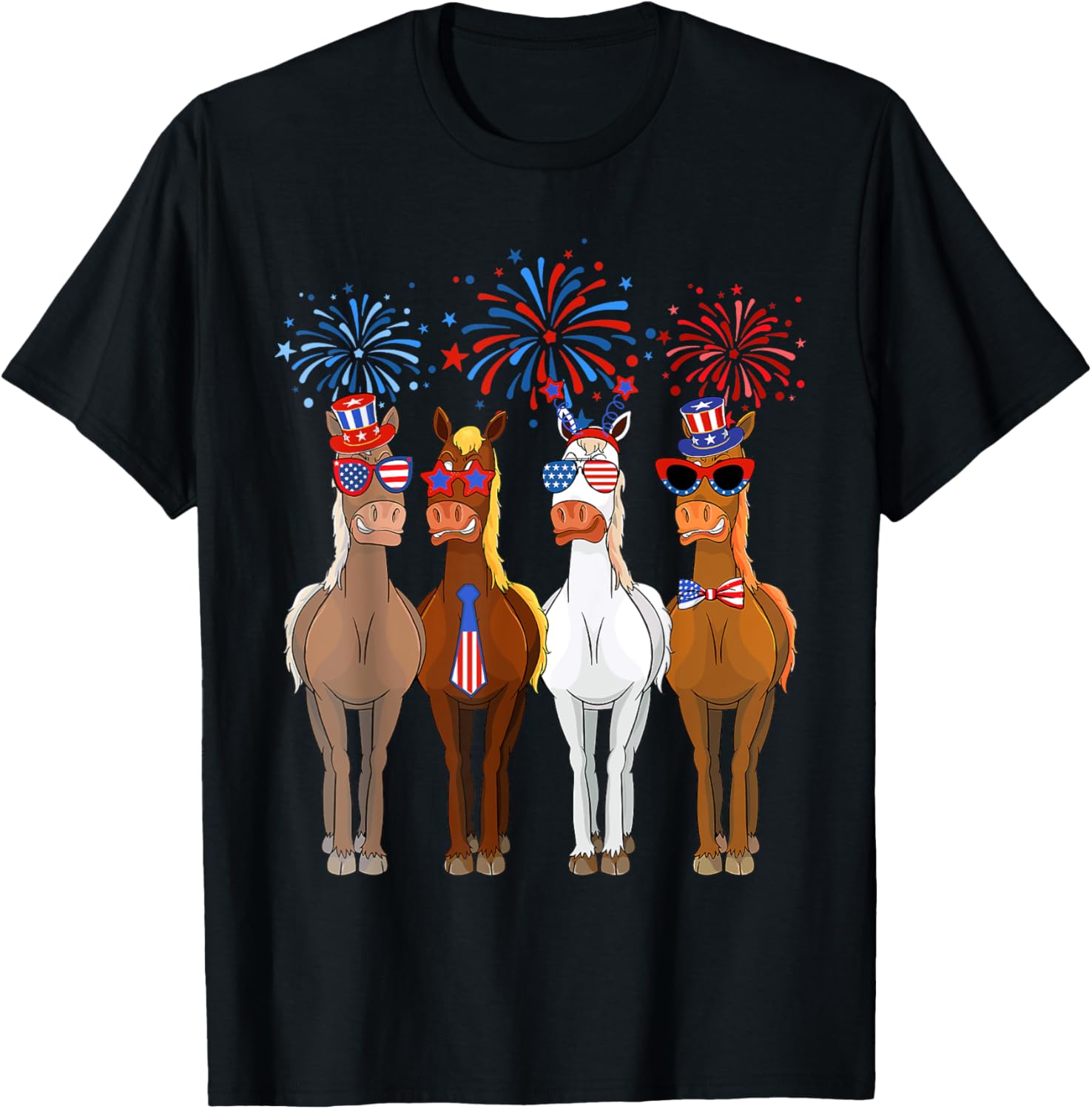 Funny Patriotic Us Flag 4Th Of July Horse Usa Patriotic