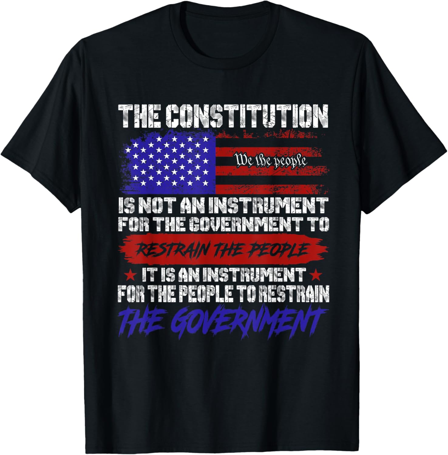 Patriotic Constitution Quote Usa Flag Tee