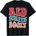 Red White Boozy Retro Usa America Flag Happy 4Th Of July