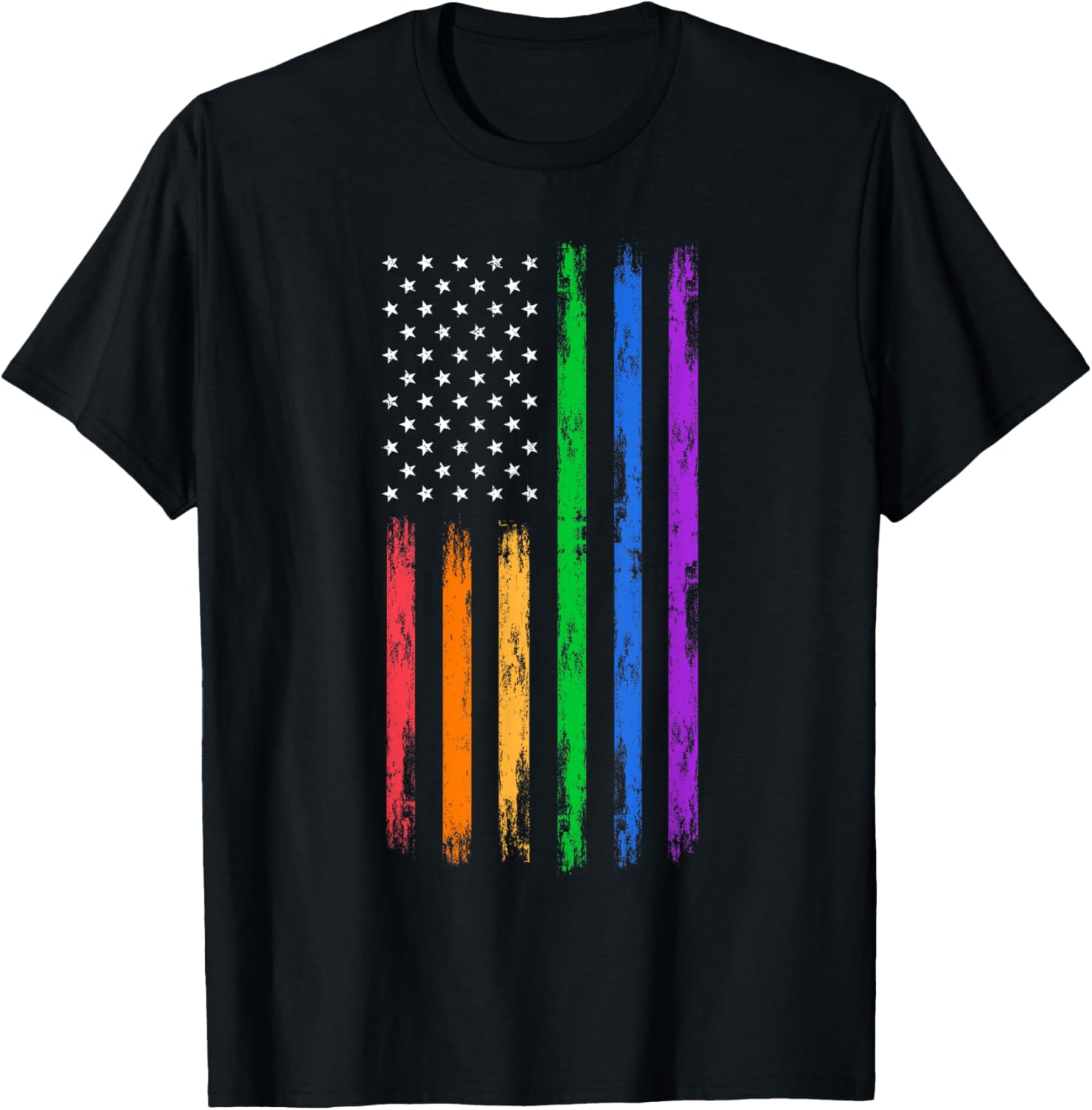 Gay Pride American Flag Thin Rainbow Line Lgbtq