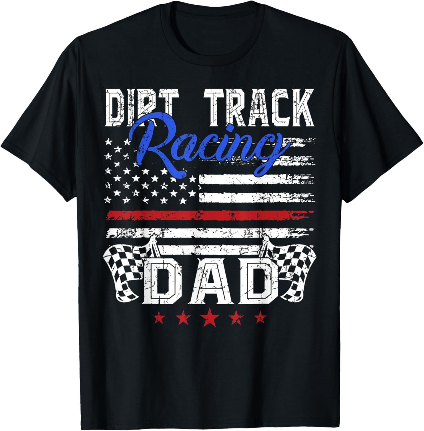 Mens American Flag Dirt Track Racing Dad Race Flag
