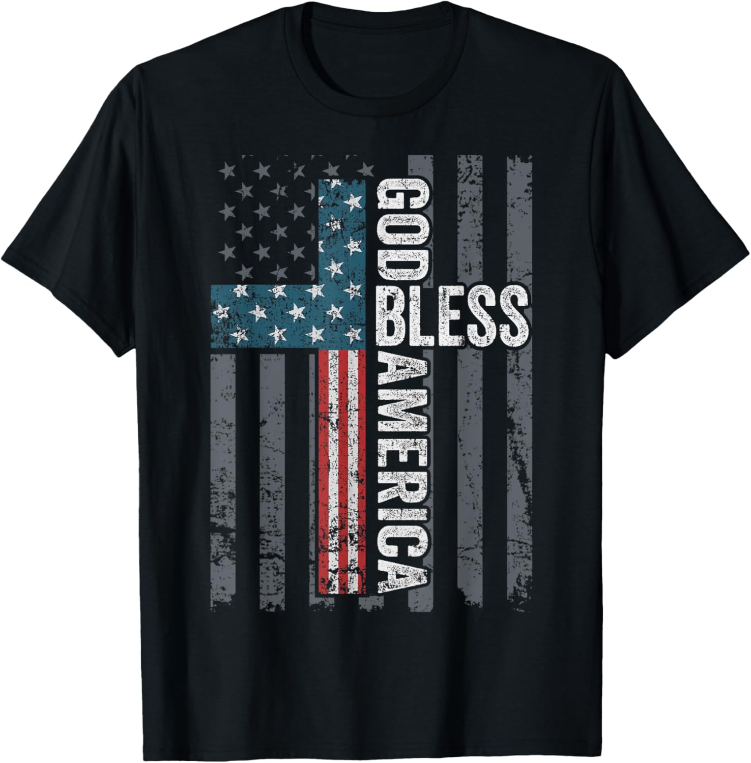 God Bless America Patriotic Christian Cross Usa Flag