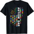 Autism Dad Awareness American Flag Usa Men Women Kids