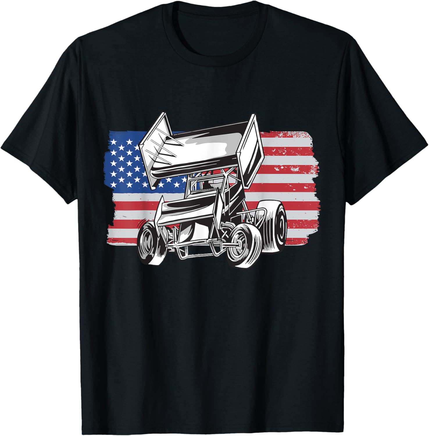 Sprint Car Racing Usa Flag