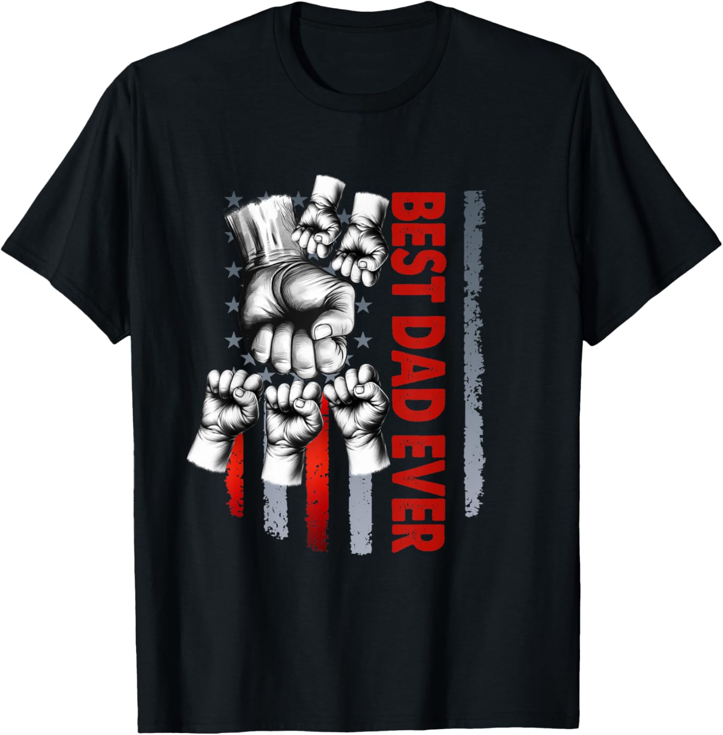 Best Dad Ever Fathers Day First 5 Kids Fist Bump Usa Flag