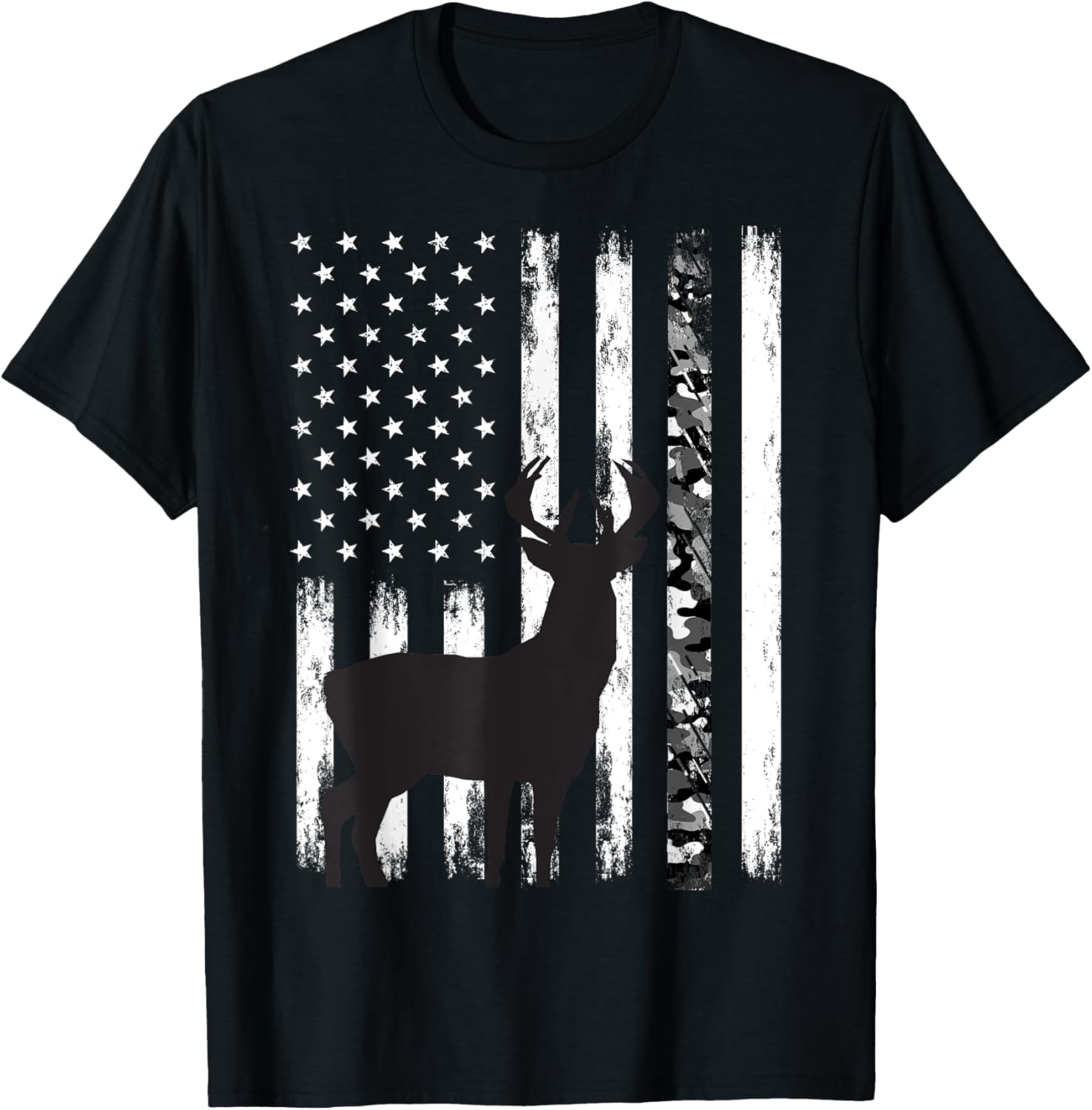 Deer Hunting Hunter Camo Usa American Flag Patriotic Graphic