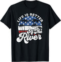 Life Is Better At The River 4Th Of July American Flag Retro