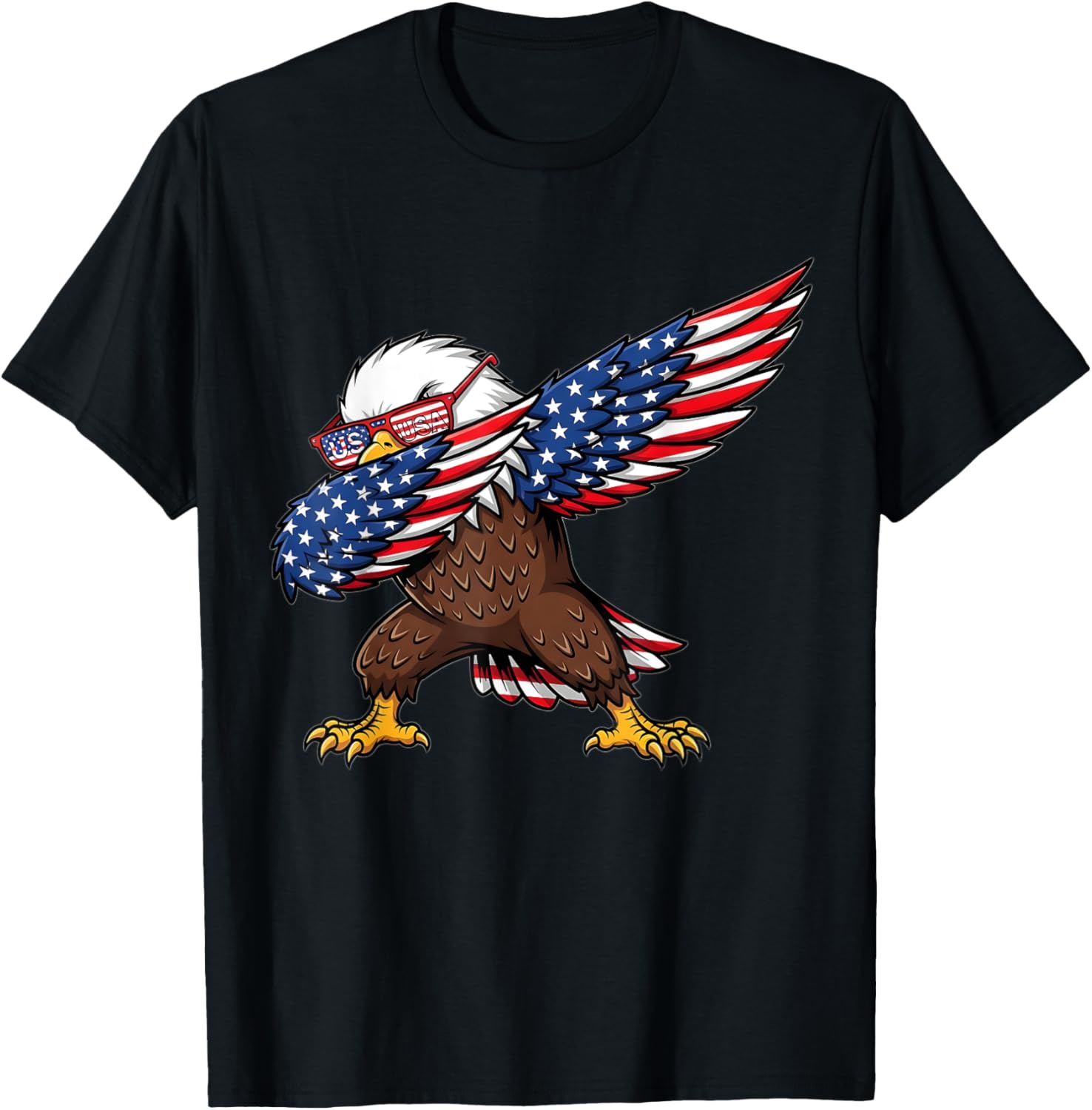 Patriotic Bald Eagle Dab American Flag Usa Tee 4Th Of July