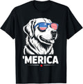 American Flag Patriotic Golden Retriever 4Th Of July America