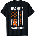 Leukemia Daughter Son Shirt Dad Of A Warrior American Flag