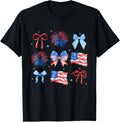 Girls Usa Flag Fireworks Bows Patriotic 4Th Of July