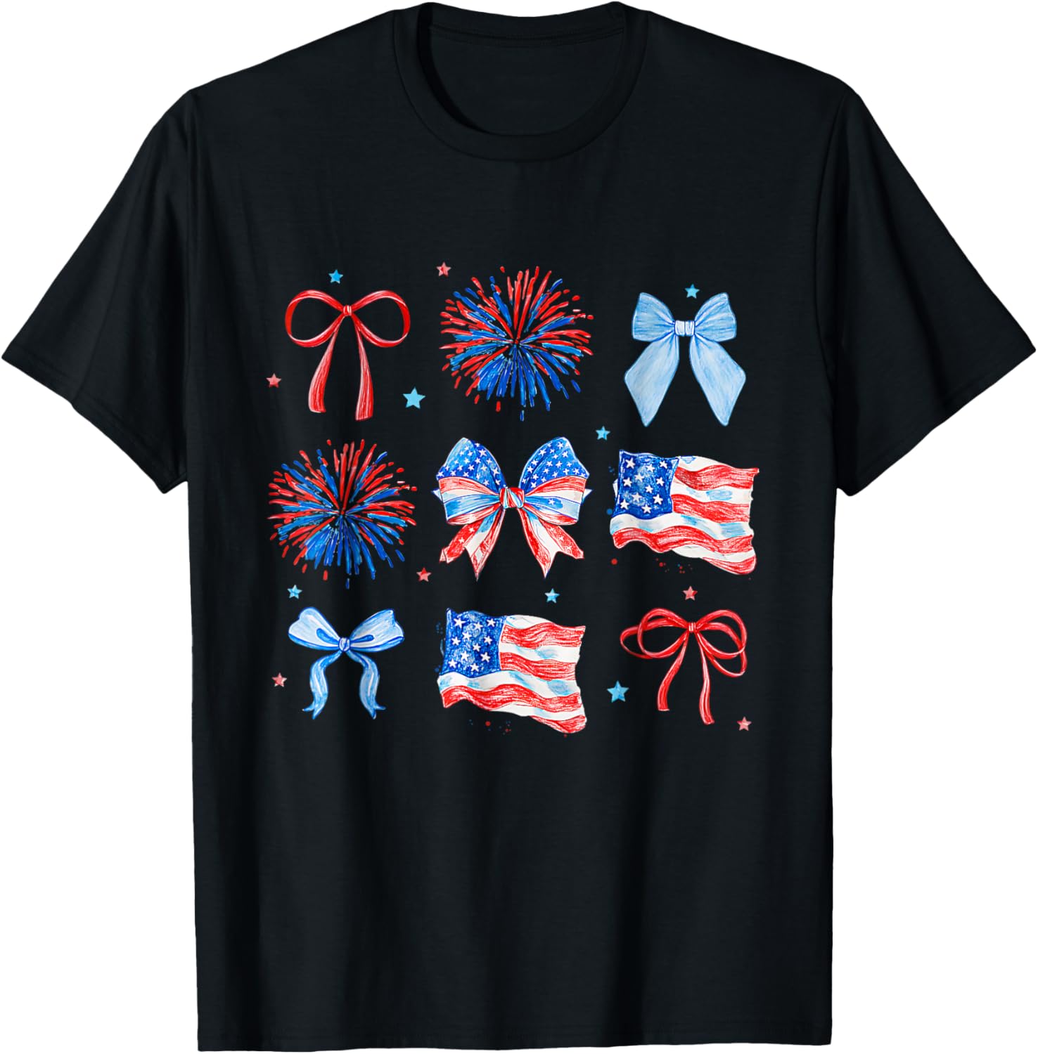 Girls Usa Flag Fireworks Bows Patriotic 4Th Of July