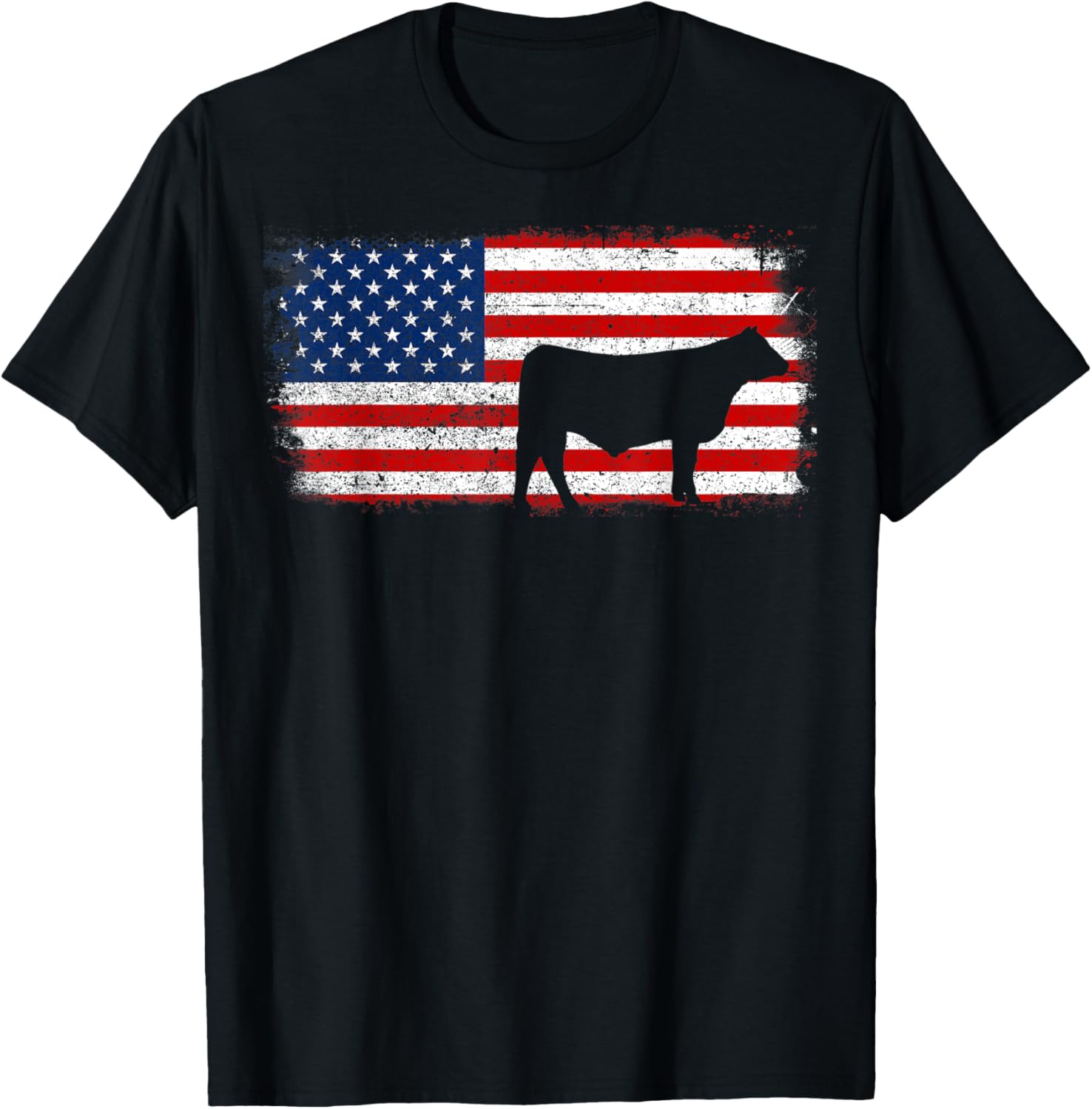 Steer Patriotic Shirt American Flag Vintage