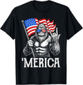 Bigfoot Merica Rock American Flag Patriotic 4Th Of July
