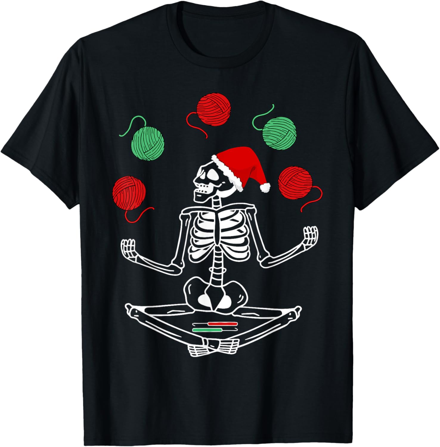 Christmas Skeleton Yoga Crocheting Crochet Yarn Lover