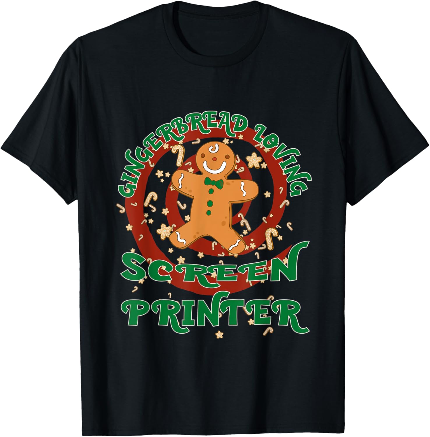 Screen Printer Job Gingerbread Funny Xmas