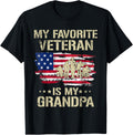My Favorite Veteran Is My Grandpa Kids Boys American Flag