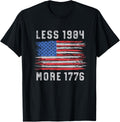 Less 1984 More 1776 Free Speech Vintage Grunge Flag July 4Th