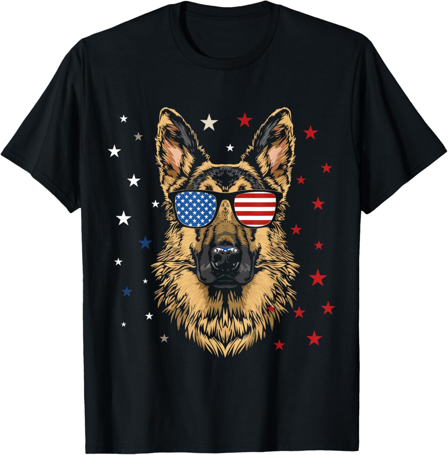 Patriotic American German Shepherd Usa Flag Dog 4Th Of July