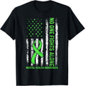 No One Fights Mental Health Alone American Flag Green Ribbon