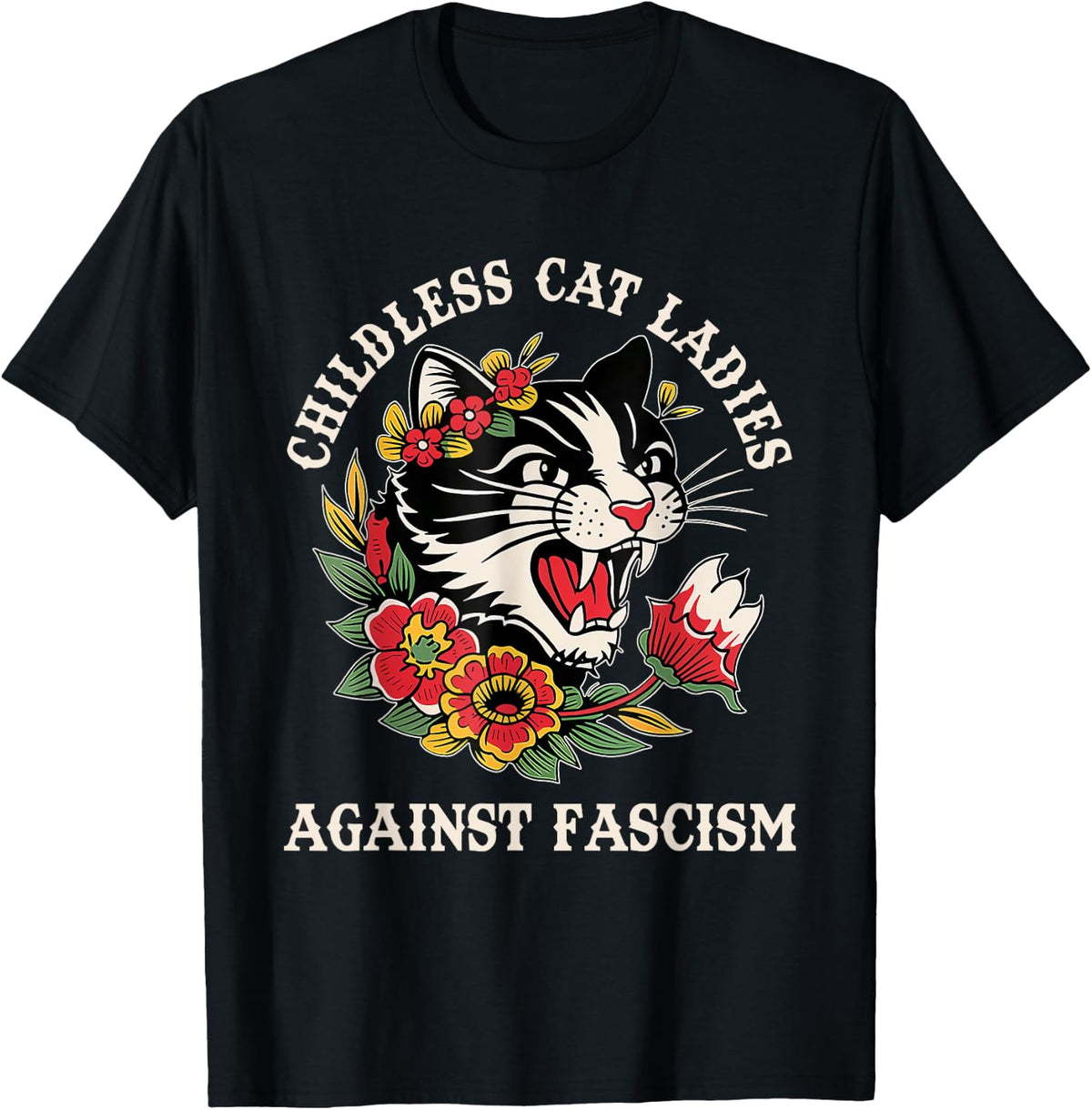 Childless Cat Ladies Against Fascism Funny Feminist Shirt 366