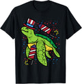 4Th Of July Sea Turtle American Flag America Men Women Kids
