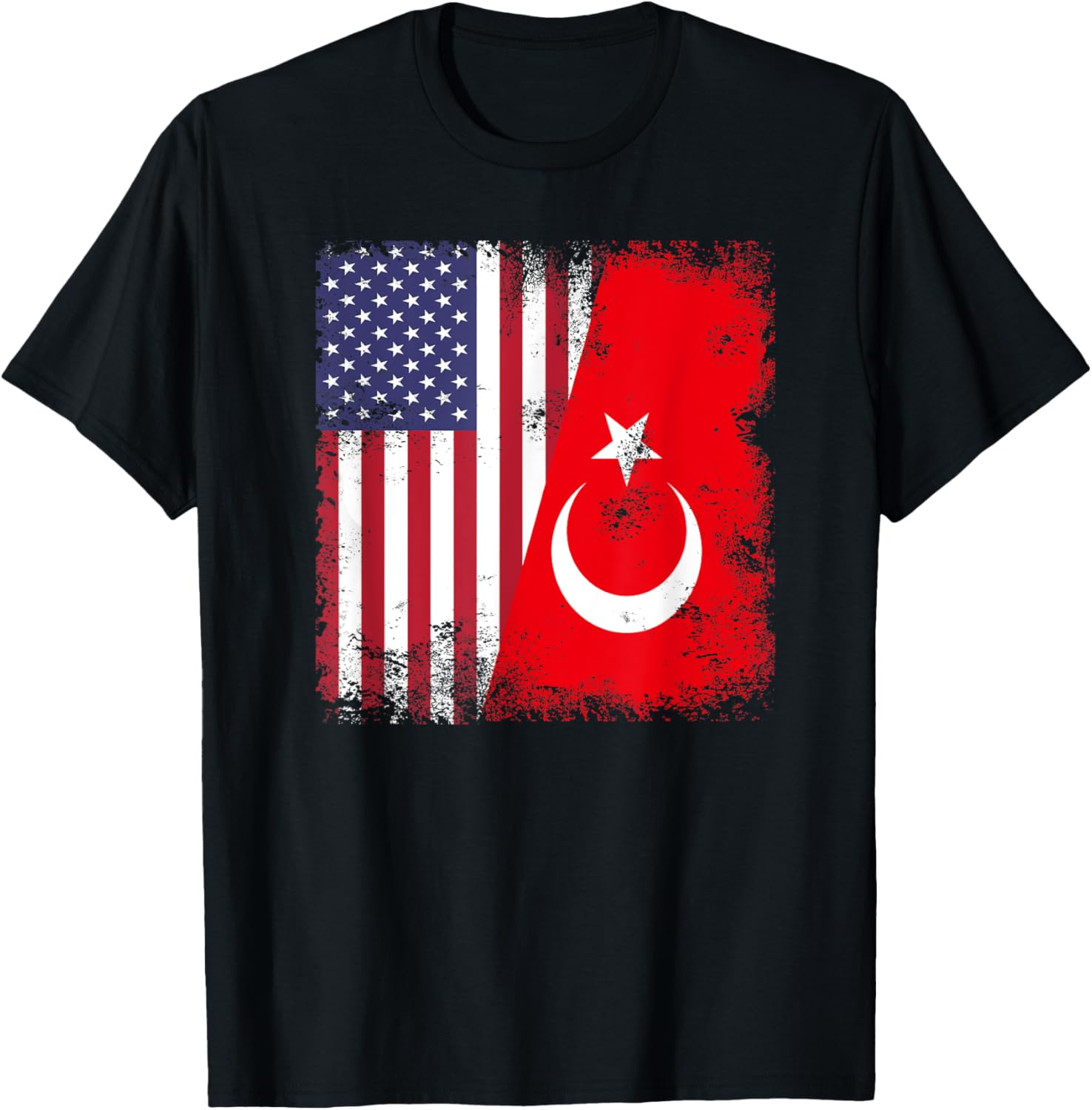 Half Turk Turkish Flag T Shirt Vintage Turkey Usa Gift