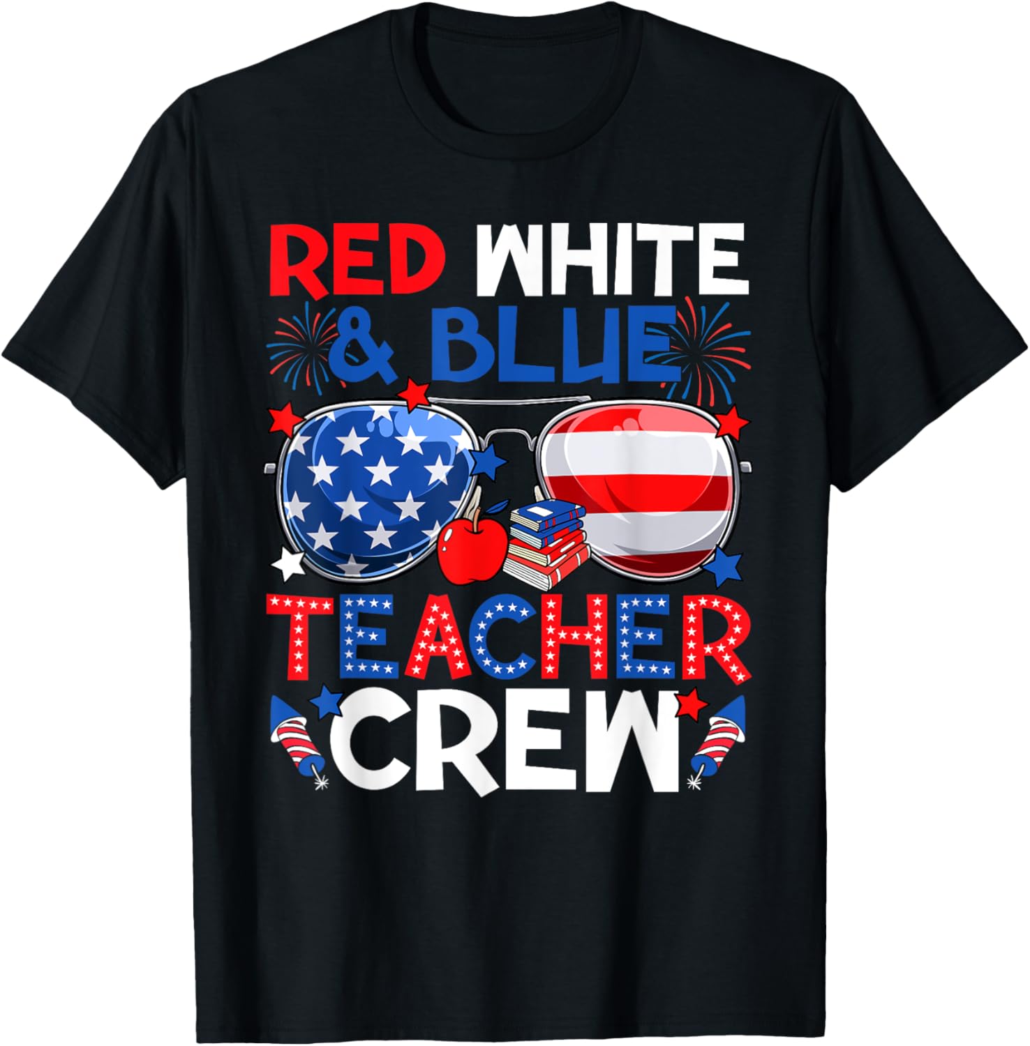 4Th Of July Red White Teacher Crew American Flag