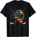 Usa Goalie Helmet Ice Hockey Shirt 4Th Of July Sportswear