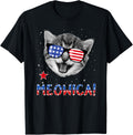 Patriotic Cat 4Th Of July Tee Meowica American Flag Tee