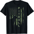 Vintage Usa American Camo Flag Pitbull Dog Silhouette Pittie