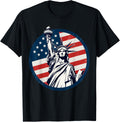 Statue Of Liberty With American Flag Fourth Of July