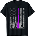 Softball American Flag Purple Bat Softball Flag