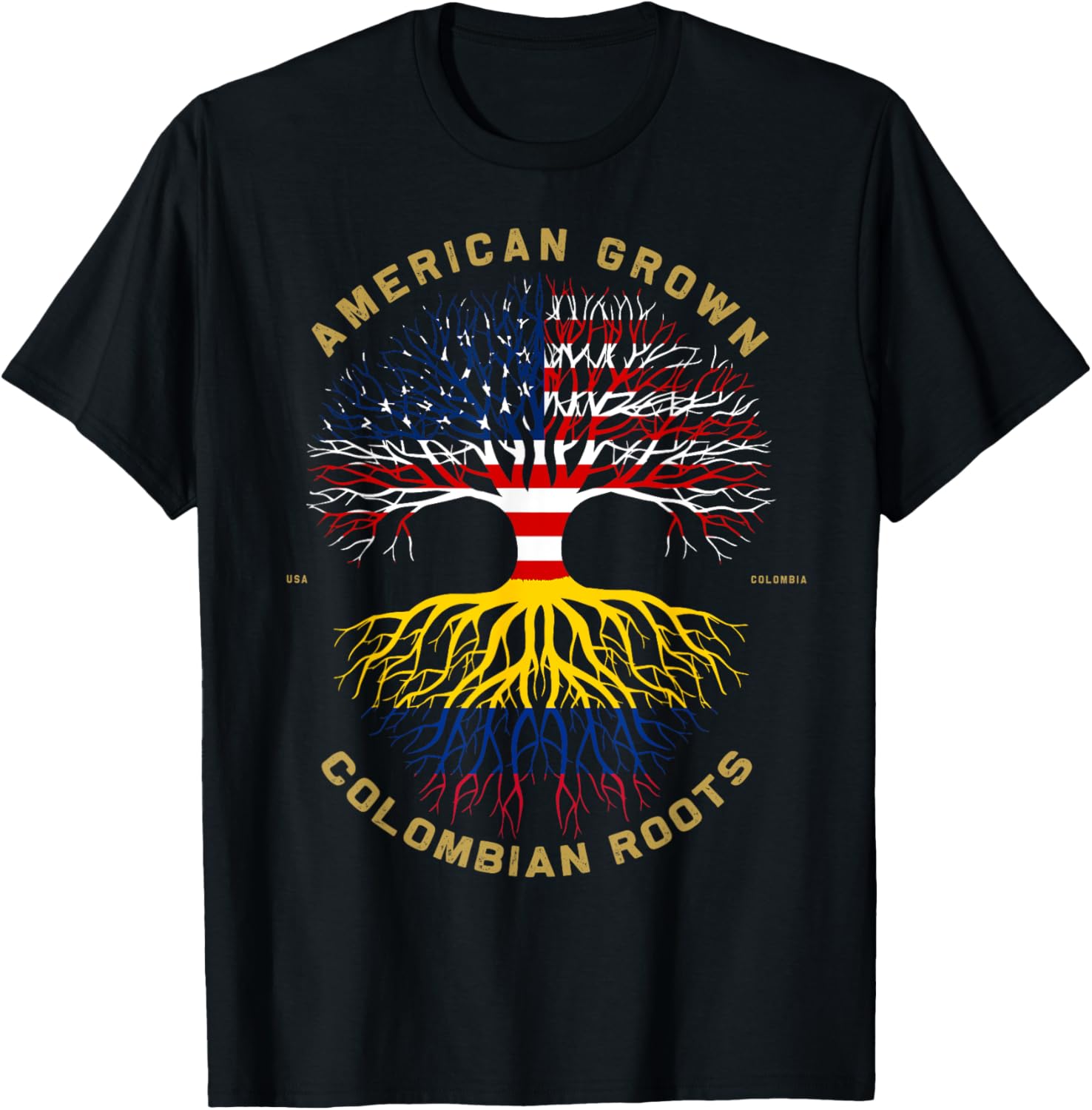 American Grown With Colombian Roots Tree Usa Flag Gifts